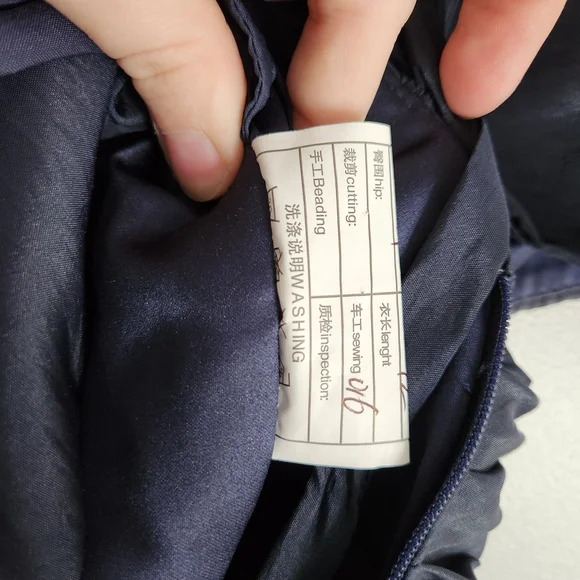 Modest Navy Blue Graduation Dress - Picture 6 of 7